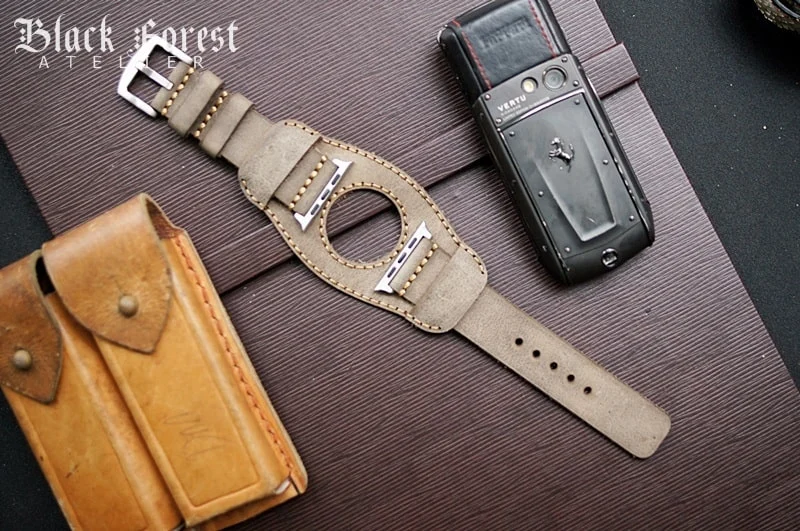 CUFF handgefertigt Leder Uhrenarmband incl. Lugs Adapter für Apple Watch (oder Apple Watch Sport) 42mm oder 38mm – Bild 3
